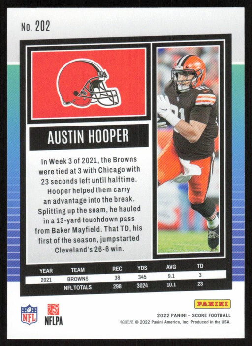 Austin Hooper 2022 Panini Score Football # 202 Base Cleveland Browns - Collectible Craze America