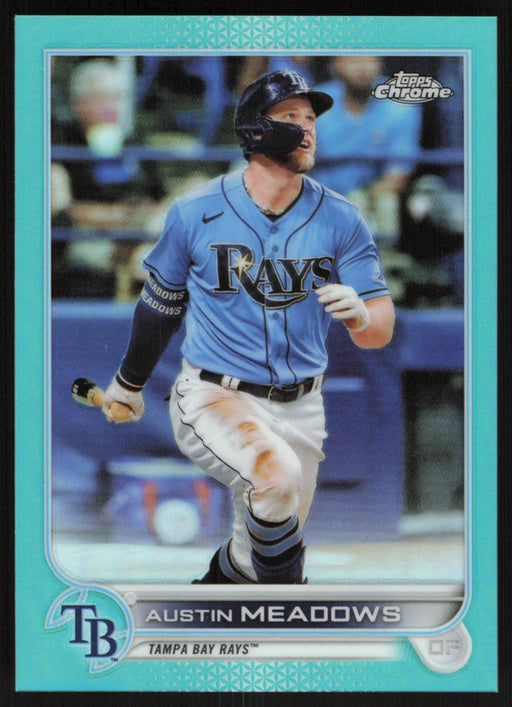 Austin Meadows 2022 Topps Chrome Baseball # 10 Aqua Refractor 23/199 Tampa Bay Rays - Collectible Craze America