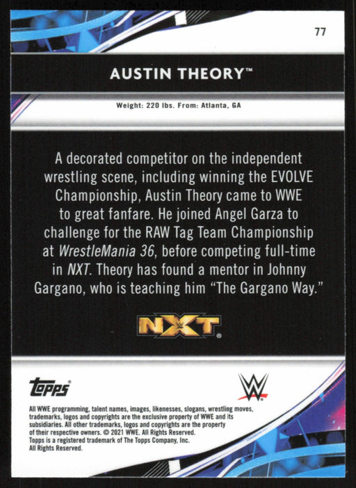 Austin Theory 2021 Topps Finest WWE # 77 - Collectible Craze America