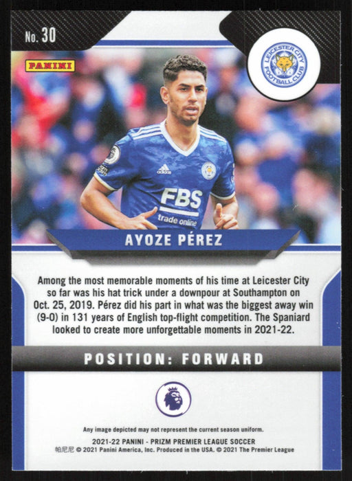 Ayoze Pérez 2021 Panini Prizm Premier League # 30 Leicester City - Collectible Craze America