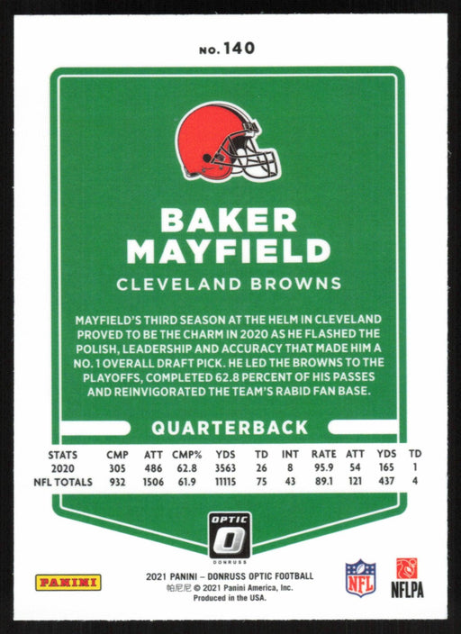 Baker Mayfield 2021 Donruss Optic # 140 Cleveland Browns - Collectible Craze America