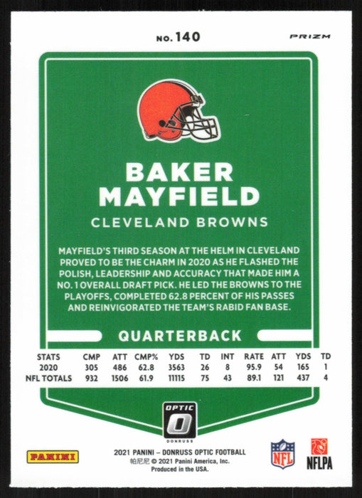 Baker Mayfield 2021 Donruss Optic # 140 Silver Prizm Cleveland