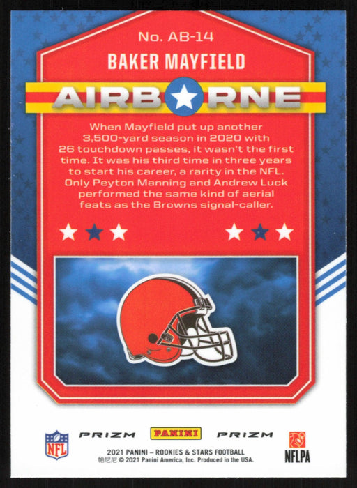 Baker Mayfield 2021 Panini Rookies & Stars # AB-14 Airborne Red Ice Cleveland Browns - Collectible Craze America