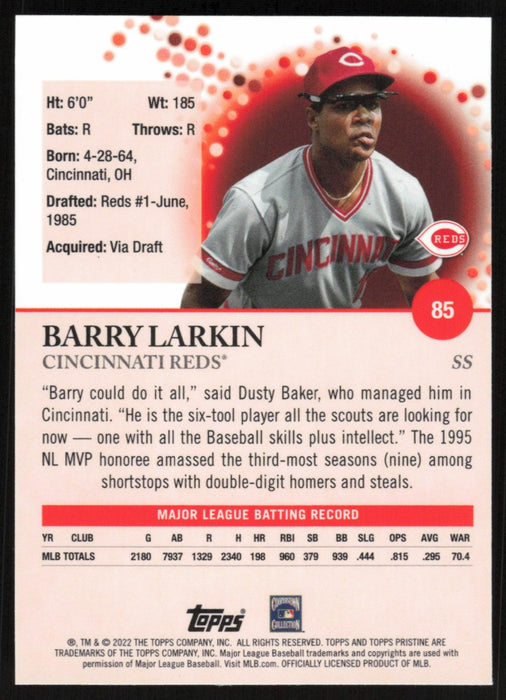 Barry Larkin 2022 Topps Pristine Baseball # 85 Cincinnati Reds - Collectible Craze America