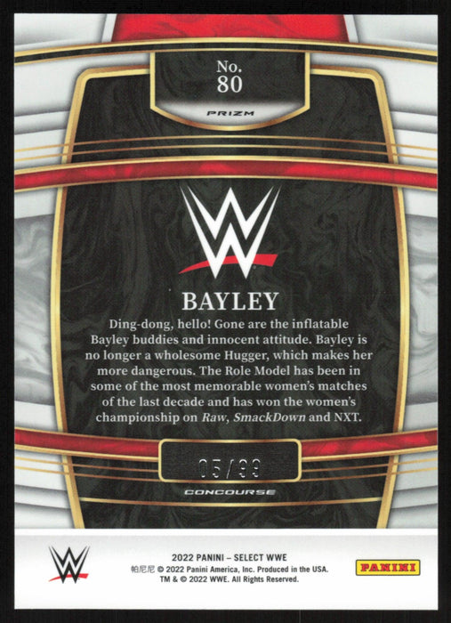 Bayley 2022 Panini Select WWE # 80 Concourse White Prizm 5/99 WWE - Collectible Craze America