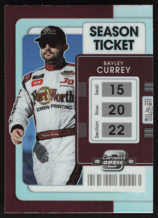 Bayley Currey 2022 Panini Chronicles Racing Contenders Optic # 5 Silver Prizm - Collectible Craze America