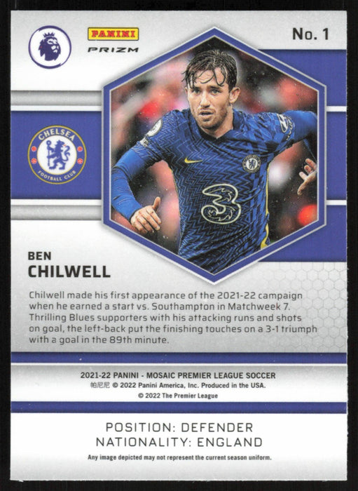 Ben Chilwell 2021 Panini Mosaic Premier League # 1 Reactive Gold Chelsea FC - Collectible Craze America