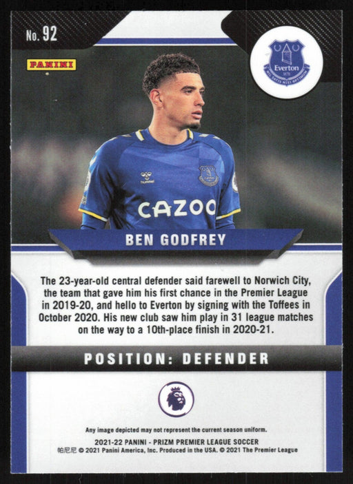 Ben Godfrey 2021 Panini Prizm Premier League # 92 Everton - Collectible Craze America