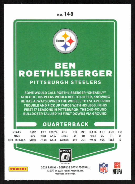 Ben Roethlisberger 2021 Donruss Optic # 148 Pittsburgh Steelers - Collectible Craze America