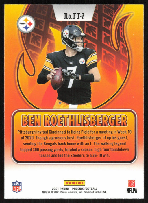 Ben Roethlisberger 2021 Panini Phoenix Flame Throwers # FT-7 Insert Pittsburgh Steelers - Collectible Craze America