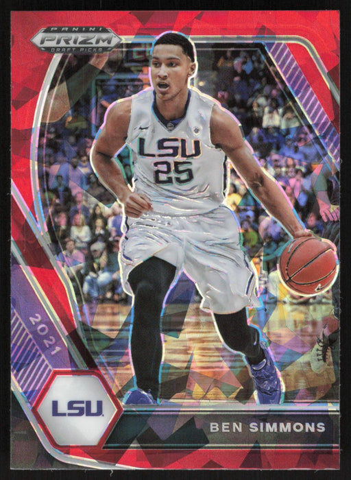 Ben Simmons 2021 Panini Prizm Draft Picks # 71 Red Ice Prizm LSU Tigers - Collectible Craze America