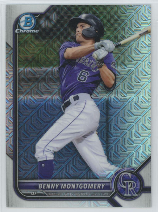 Benny Montgomery 2022 Bowman Chrome Prospects # BCP-73 Mojo Refrctor Colorado Rockies - Collectible Craze America