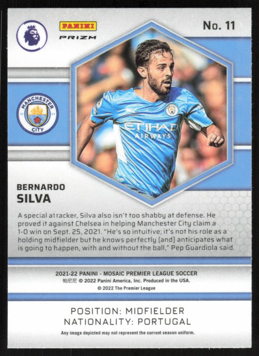 Bernardo Silva 2021 Panini Mosaic Premier League # 11 Reactive Gold Manchester City - Collectible Craze America