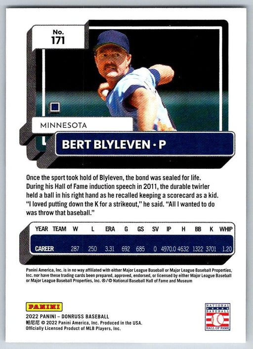 Bert Blyleven 2022 Donruss Baseball # 171 Minnesota Twins - Collectible Craze America