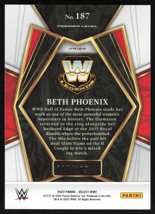 Beth Phoenix 2022 Panini Select WWE # 187 Premier Level Blue Prizm 125/199 WWE Legends - Collectible Craze America