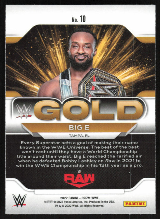 Big E 2022 Panini Prizm WWE # 10 WWE Gold Raw - Collectible Craze America