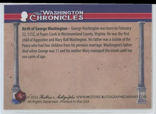 Birth of George Washington 2022 The Washington Chronicles # 1 - Collectible Craze America