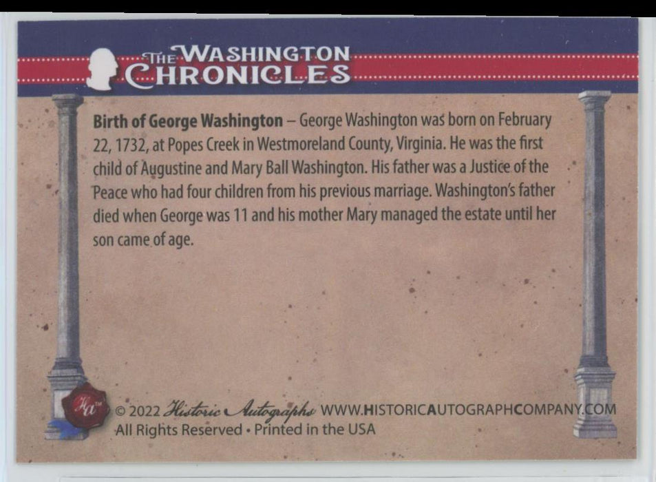 Birth of George Washington 2022 The Washington Chronicles # 1 - Collectible Craze America