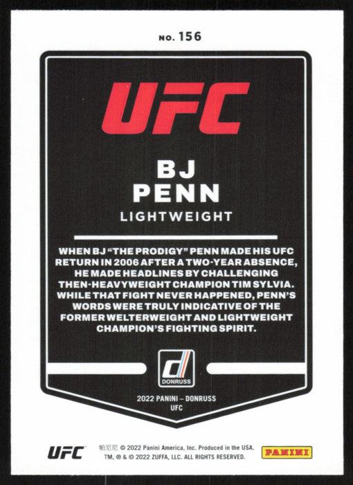 BJ Penn 2022 Panini Donruss UFC Base # 156 Lightweight - Collectible Craze America