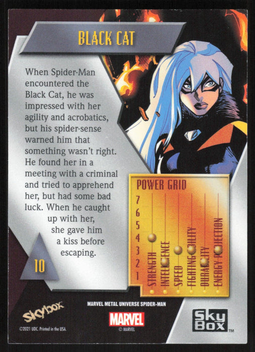 Black Cat 2021 Upper Deck Skybox Spider-Man Marvel Metal Universe # 10 Base - Collectible Craze America