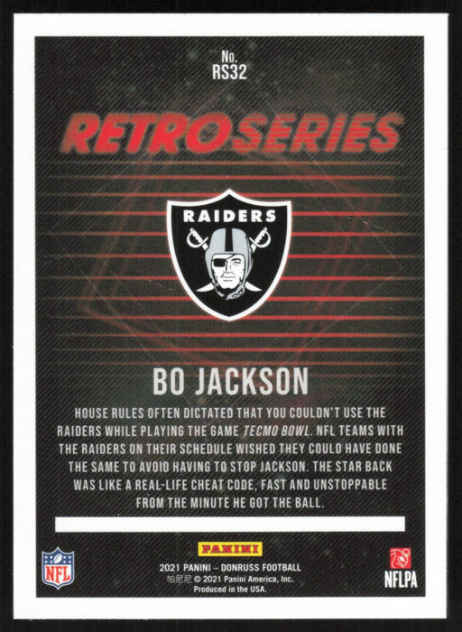 Bo Jackson 2021 Donruss Retro Series # RS32 Los Angeles Raiders - Collectible Craze America