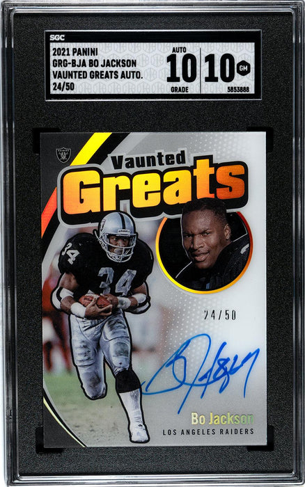 Bo Jackson 2021 Panini Clearly Donruss # GRG-BJA Vaunted Greats Auto Auto SGC 10 24/50 Los Angeles Raiders - Collectible Craze America