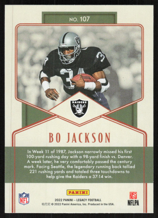 Bo Jackson 2022 Panini Legacy Legends # 107 Los Angeles Raiders Base - Collectible Craze America