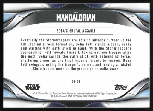 Boba's Brutal Assault 2022 Topps Chrome Star Wars Mandalorian # S2-32 - Collectible Craze America