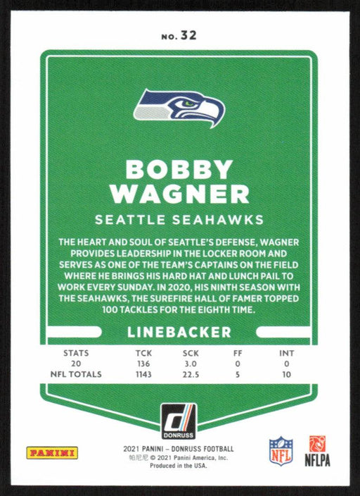 Bobby Wagner 2021 Donruss Football # 32 Seattle Seahawks Base - Collectible Craze America