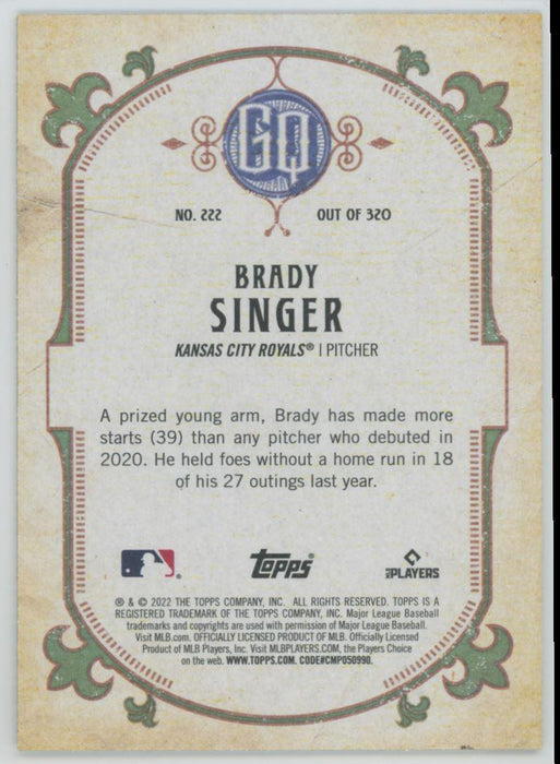 Brady Singer 2022 Topps Gypsy Queen # 222 Kansas City Royals - Collectible Craze America
