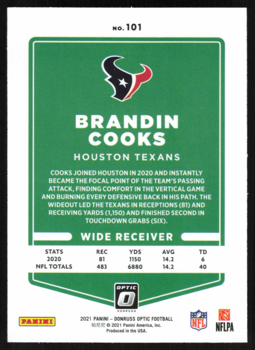 Brandin Cooks 2021 Donruss Optic # 101 Houston Texans - Collectible Craze America