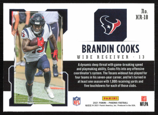 Brandin Cooks 2021 Panini Phoenix Hot Routes # HR-18 Insert Houston Texans - Collectible Craze America