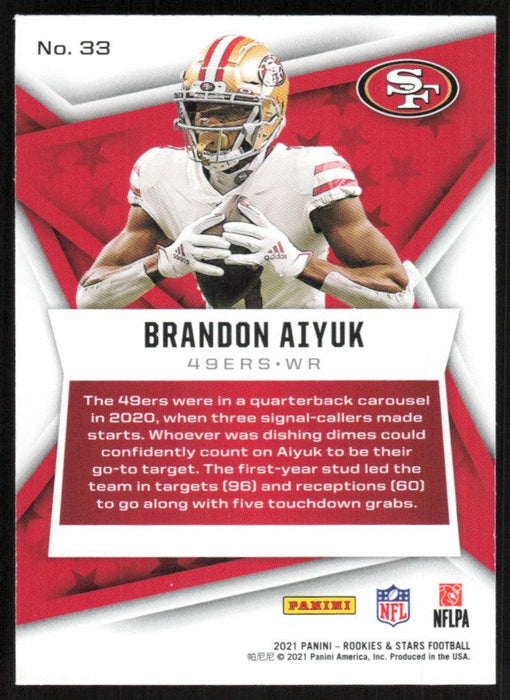 Brandon Aiyuk 2021 Panini Rookies & Stars # 33 San Francisco 49ers Base - Collectible Craze America