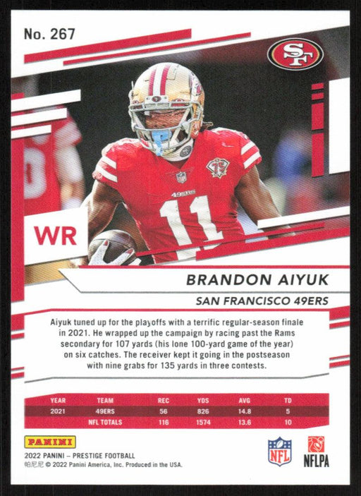 Brandon Aiyuk 2022 Panini Prestige Xtra Points # 267 Blue 150/299 San Francisco 49ers - Collectible Craze America