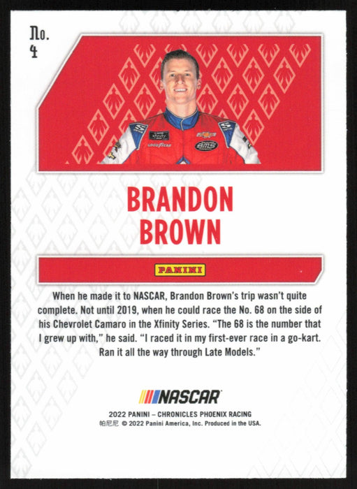 Brandon Brown 2022 Panini Chronicles Racing Phoenix # 4 - Collectible Craze America