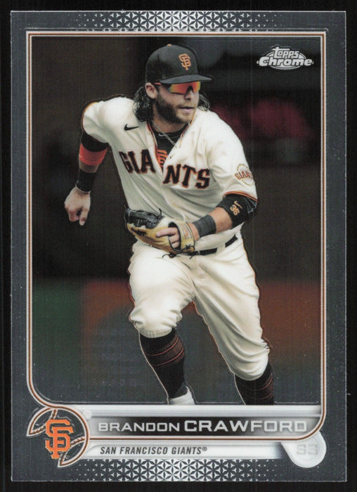 Brandon Crawford 2022 Topps Chrome Baseball # 115 San Francisco Giants Base - Collectible Craze America