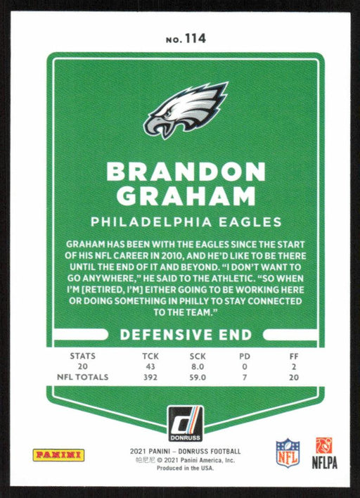 Brandon Graham 2021 Donruss Football # 114 Philadelphia Eagles Base - Collectible Craze America