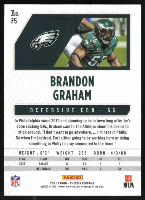 Brandon Graham 2021 Panini Phoenix # 75 Philadelphia Eagles Base - Collectible Craze America