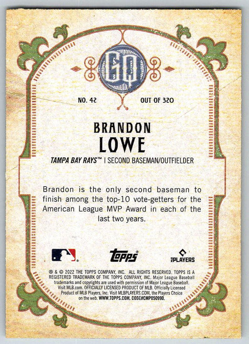 Brandon Lowe 2022 Topps Gypsy Queen # 42 Tampa Bay Rays - Collectible Craze America