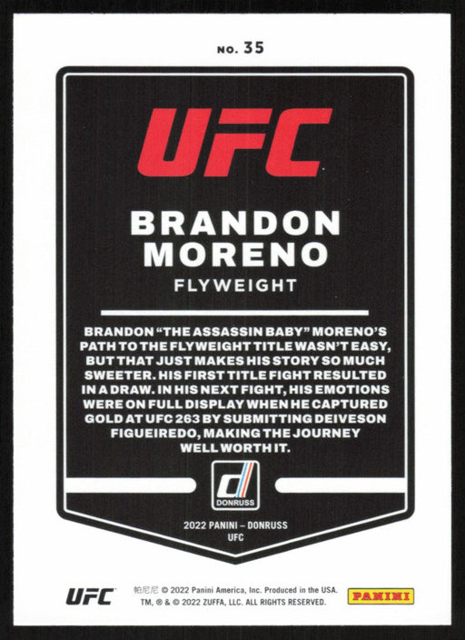 Brandon Moreno 2022 Panini Donruss UFC Base # 35 Flyweight - Collectible Craze America