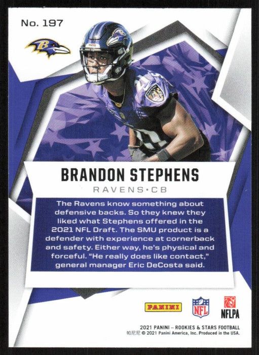 Brandon Stephens 2021 Panini Rookies & Stars # 197 RC Baltimore Ravens Base - Collectible Craze America