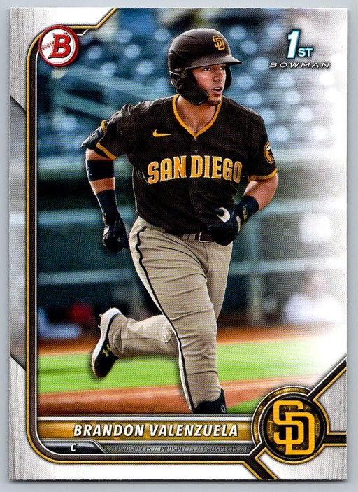 Brandon Valenzuela 2022 Bowman Prospects # BP-28 1st Bowman San Diego Padres - Collectible Craze America