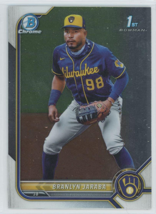 Branlyn Jaraba 2022 Bowman Chrome Prospects # BCP-15 1st Bowman Milwaukee Brewers - Collectible Craze America