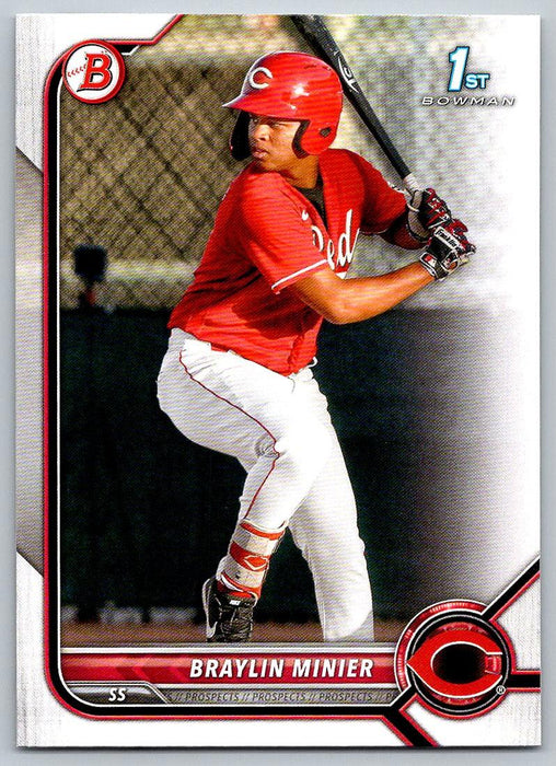 Braylin Minier 2022 Bowman Prospects # BP-93 1st Bowman Cincinnati Reds - Collectible Craze America