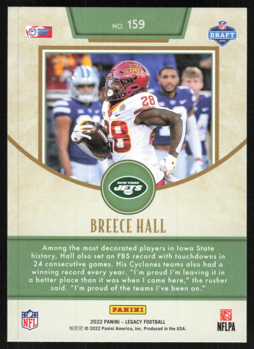 Breece Hall 2022 Panini Legacy Rookie # 159 RC New York Jets Base - Collectible Craze America