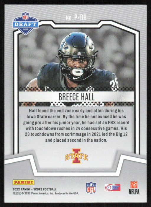 Breece Hall 2022 Panini Score Football # P-BH RC PROtential Iowa State Cyclones - Collectible Craze America