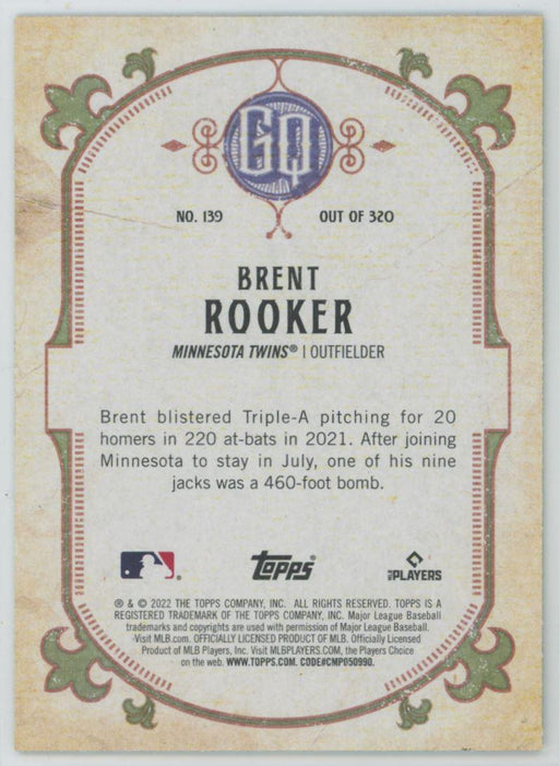 Brent Rooker 2022 Topps Gypsy Queen # 139 Green Border Minnesota Twins - Collectible Craze America