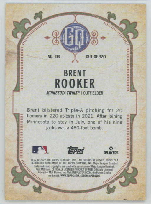 Brent Rooker 2022 Topps Gypsy Queen # 139 Minnesota Twins - Collectible Craze America
