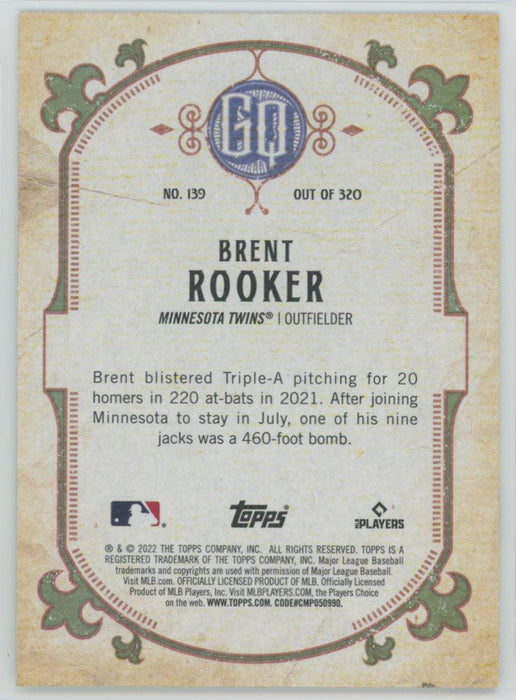 Brent Rooker 2022 Topps Gypsy Queen # 139 Minnesota Twins - Collectible Craze America