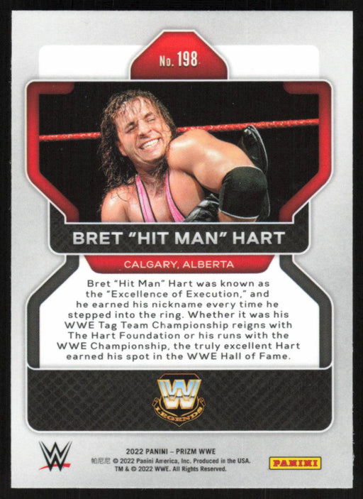 Bret "Hit Man" Hart 2022 Panini Prizm WWE # 198 Base Legend - Collectible Craze America